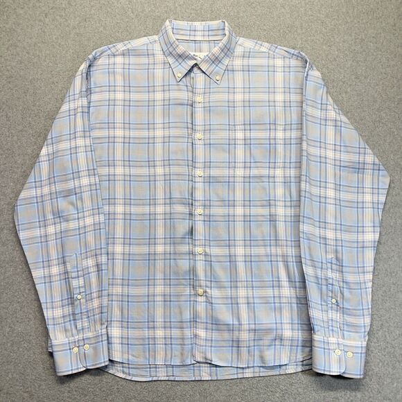 Peter Millar Button-Down Shirt Men’s XL Light Blue Plaid Long Sleeve - Picture 1 of 16